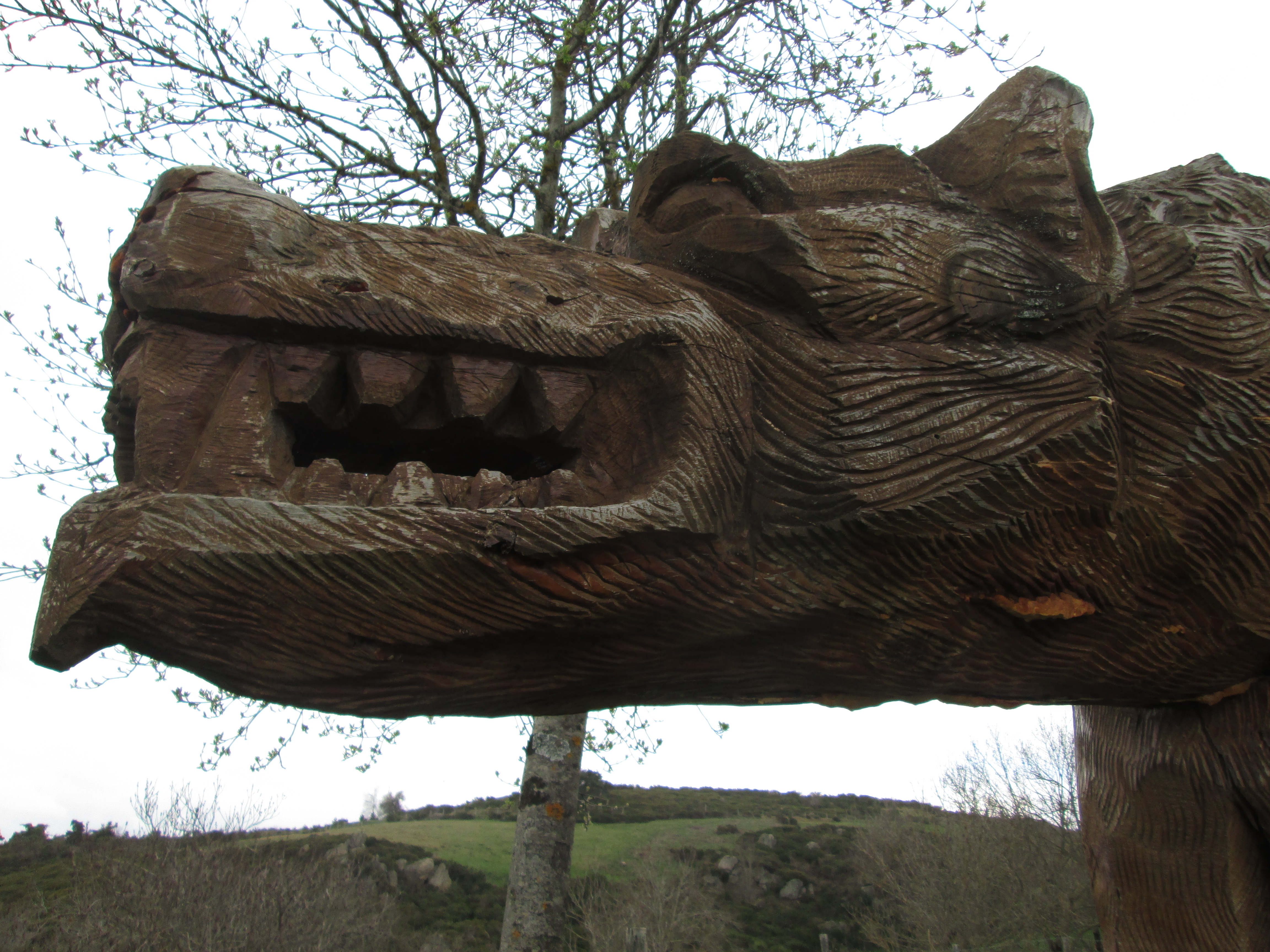 The Saugues Beast of Gévaudan sculpture. Photo by Visit Auvergne