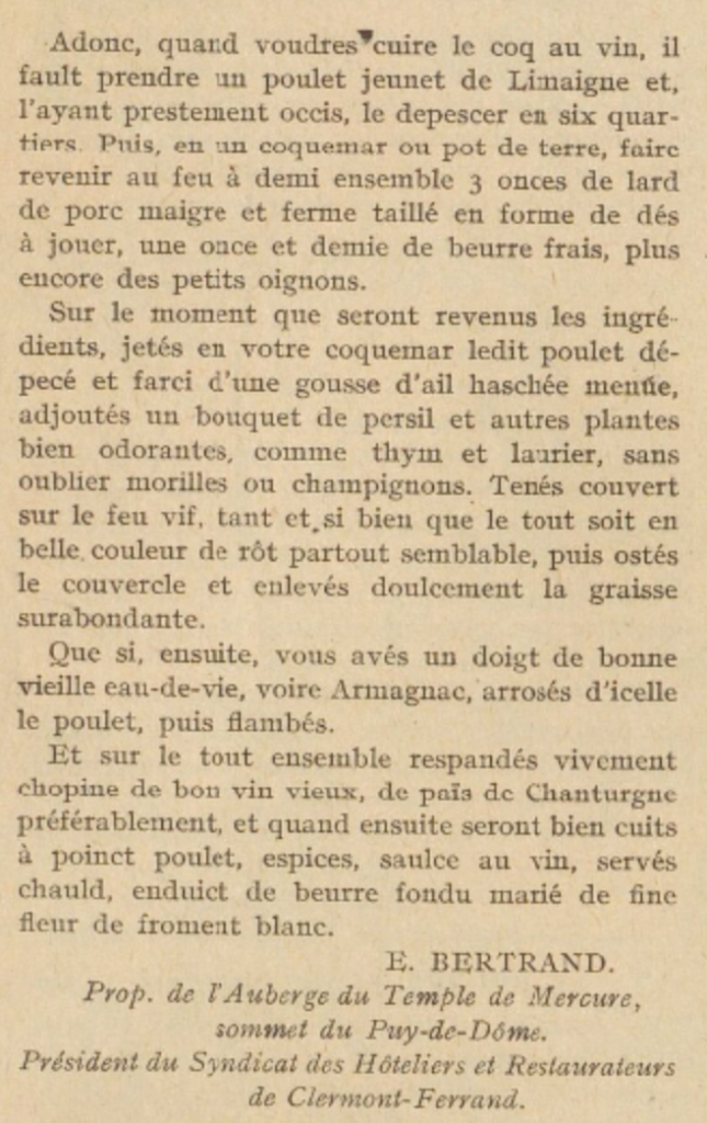 A Recipe for the Best Coq Au Vin in Puy-de-Dôme